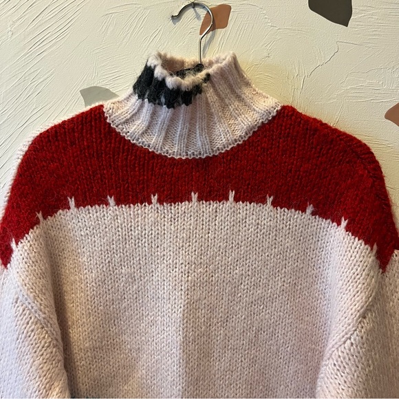NWT Zara Colorblock Turtleneck Knit Sweater size M - Picture 4 of 11